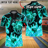 BlueJose Bowling And Pins Grim Reaper Flame Customized Name, Team Name 3D Shirt (6 Colors)