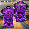 BlueJose Bowling And Pins Tiger Lava Strike Customized Name, Team Name 3D Shirt (4 Colors)