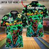 BlueJose Bowling And Pins Monkey Neon Customized Name, Team Name 3D Shirt (4 Colors)