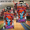 BlueJose Bowling And Pins Teddy Bear Graffiti Customized Name, Team Name 3D Shirt (4 Colors)