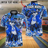 BlueJose Bowling And Pins Wolf Graffiti Streetwear Customized Name, Team Name 3D Shirt (4 Colors)
