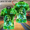 BlueJose Bowling And Pins  Neon Cool Customized Name, Team Name 3D Shirt (4 Colors)