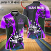 BlueJose Bowling And Pins Premium Wolf Strike Customized Name, Team Name 3D Shirt (6 Colors)