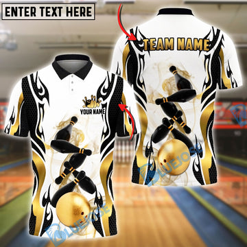 BlueJose Bowling And Pins Luxury Smoke Pattern Customized Name, Team Name 3D Shirt (6 Colors)