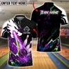 BlueJose Bowling And Pins Lightning Neon Thunder Dragon Breath Customized Name, Team Name 3D Shirt (4 Colors)