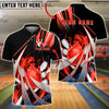 BlueJose Bowling & Pins Neon Swirl Strike Customized Name, Team Name 3D Shirt (4 Colors)