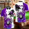 BlueJose Billiards Fire 8 Ball Claw Smash Personalized Name Shirt (4 Colors)
