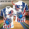 BlueJose Bowling USA Blue Strike Explosion Personalized Shirt (2 Colors)