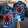 BlueJose Darts Bull Rage Fiery Dartboard Multicolor Options Personalized Name Shirt (4 Colors)
