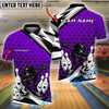 BlueJose Bowling And Pins Dabbing Ball Hex Style Customized Name, Team Name 3D Shirt (4 Colors)