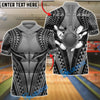 BlueJose Bowling & Pins Tribal Warrior Muscle Armor Pattern Customized Name, Team Name 3D Shirt (6 Colors)