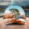 BlueJose Fishing Retro Scale Pattern Personalized Name Classic 3D Cap Personalized Cap (13 Breeds)
