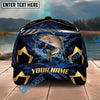 BlueJose Fishing Black Gold Geometric Personalized Name Classic 3D Cap Personalized Cap (13 Breeds)