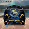BlueJose Fishing Black Gold Geometric Personalized Name Classic 3D Cap Personalized Cap (13 Breeds)