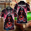 BlueJose Billiards 8 Ball Thunder Grim Reaper Personalized Name Shirt (4 Colors)