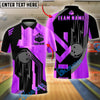 BlueJose Bowling And Pins Golden Pattern Customized Name 3D Shirt ( 6 Colors)