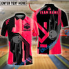 BlueJose Bowling And Pins Golden Pattern Customized Name 3D Shirt ( 6 Colors)