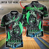 BlueJose Bowling & Pins Strike Asian Dragon Art Customized Name, Team Name 3D Shirt (4 Colors)