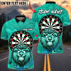BlueJose Darts Lion Dartboard Cartoon Cute Animal Multicolor Options Personalized Name Shirt (4 Colors)