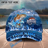 BlueJose Fishing Blue Flame Ocean Personalized Cap (13 Breeds)