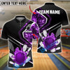 BlueJose Bowling And Pins Flame Pattern Customized Name, Team Name 3D Shirt (4 Colors)