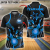 BlueJose Bowling And Pins Golden Star Style Customized Name, Team Name 3D Shirt (4 Colors)