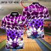 BlueJose Bowling & Pins Colorful Fur Texture Design Customized Name, Team Name 3D Shirt (4 Colors)