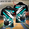 BlueJose Bowling And Pins Lightning Strike Design Customized Name 3D Shirt (4 Colors)