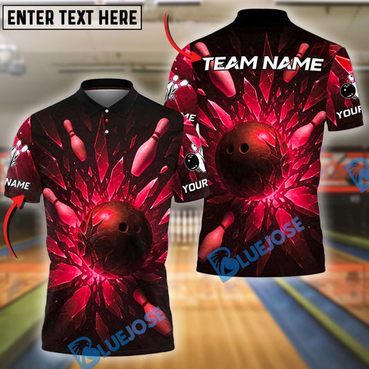 BlueJose Bowling And Pins Ice Breaker Customized Name 3D Shirt (4 Colors)