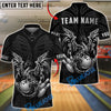 BlueJose Bowling & Pins Golden Dragon Flowing Ornamental Art Customized Name, Team Name 3D Shirt (6 Colors)