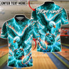 BlueJose Bowling & Pins Electric Eagle Lightning Strike Customized Name, Team Name 3D Shirt (4 Colors)