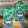 BlueJose Bowling & Pins Shark Cute Cartoon Customized Name, Team Name 3D Shirt (4 Colors)