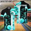BlueJose Bowling And Pins Black Gold Pins And Ball Geometric Customized Name, Team Name 3D Shirt (6 Colors)