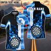 BlueJose Darts Flaming Dartboard Black Gold Geometric Personalized Name, Team Name Unisex Shirt (6 Colors)