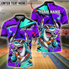 BlueJose Bowling And Pins Shark Graffiti Splash Customized Name 3D Shirt (4 Colors)