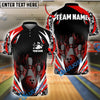 BlueJose Bowling And Pins Flame Thunder Pattern Customized Name, Team Name 3D Shirt (4 Colors)