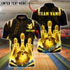 BlueJose Bowling & Pins Neon Glow Pins Grid Customized Name, Team Name 3D Shirt (6 Colors)