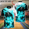 BlueJose Bowling & Pins Gold Marble Smoke Luxury Customized Name, Team Name 3D Shirt (6 Colors)