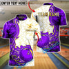 BlueJose Bowling & Pins Artistic Swirl Fire White Pattern Customized Name, Team Name 3D Shirt (4 Colors)