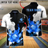 BlueJose Bowling & Pins Fire Strike Gold Splash Customized Name, Team Name 3D Shirt (4 Colors)