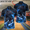 BlueJose Bowling & Pins Cerberus Fire Fierce Wolf Strike Ball Design Customized Name, Team Name 3D Shirt (4 Colors)