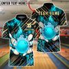 BlueJose Bowling & Pins Golden Diagonal Stripes Fire Customized Name, Team Name 3D Shirt (4 Colors)