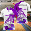 BlueJose Bowling And Pins Strike Pins Ball Line Dynamic Motion Graphic Customized Name, Team Name 3D Shirt (4 Colors)