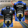 BlueJose Bowling And Pins Skull Beer Lightning Party Graphic Customized Name, Team Name 3D Shirt (6 Colors)