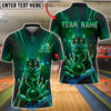 BlueJose Bowling And Pins Neon Cat Rainbow Glow Strike Design Customized Name, Team Name 3D Shirt (4 Colors)