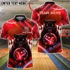 BlueJose Bowling And Pins Neon Panther Strike Electric Glow Ball Design Customized Name, Team Name 3D Shirt (4 Colors)