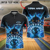 BlueJose Bowling And Pins Electric Shark Strike Lightning Energy Design Customized Name, Team Name 3D Shirt (4 Colors)