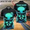 BlueJose Bowling And Pins Raccoon Sunset Retro Vaporwave Style Customized Name, Team Name 3D Shirt (4 Colors)
