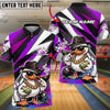 BlueJose Bowling And Pins Gangster Duck Money Cigar Funny Cartoon Design Customized Name, Team Name 3D Shirt (4 Colors)