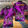 BlueJose Bowling And Pins Lightning Strike Pins Energy Flame Design Customized Name, Team Name 3D Shirt (4 Colors)